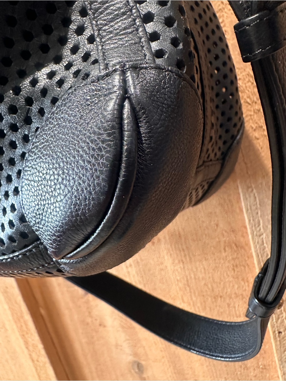 Jerome Dreyfuss Tanguy Black Perforated Leather Shoulder Crossbody Bag - Picture 9 of 15